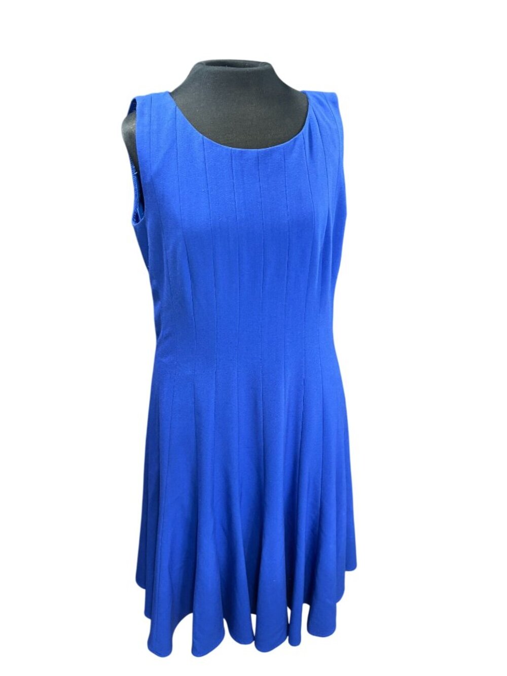 Calvin Klein Blue Sleeveless Fit & Flare Dress Size 12 With Back Zipper